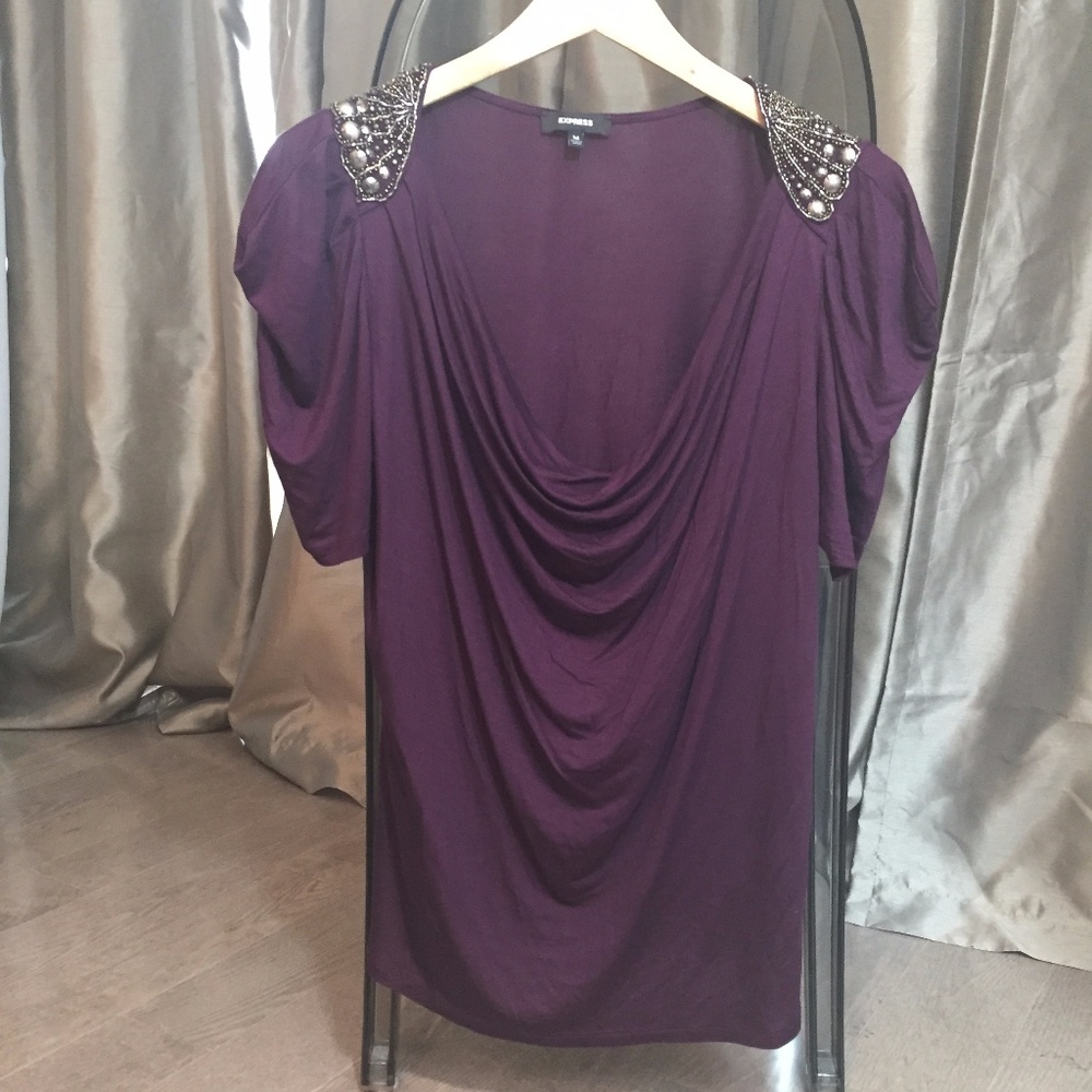Purple Blouse w/ Antique Silver Beading